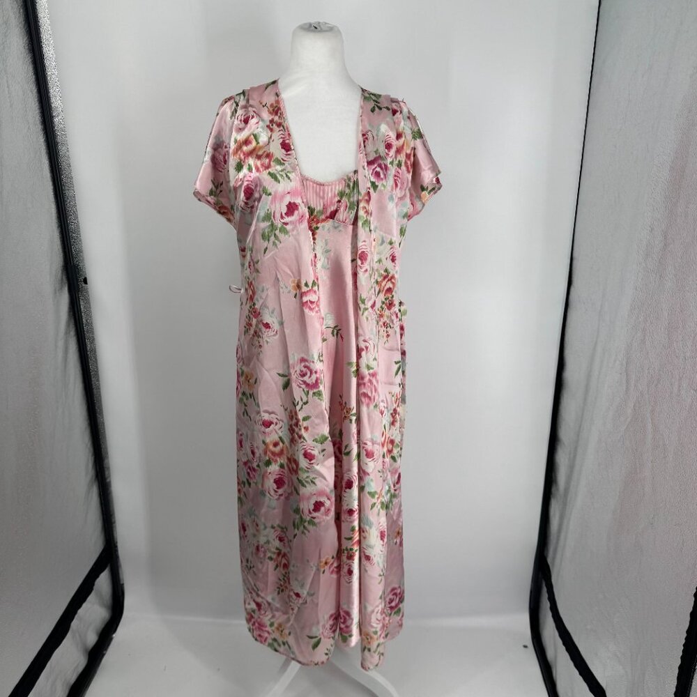 Oscar de la Renta Pink Label Floral Nightgown and Robe Set Size S